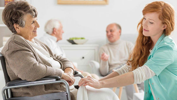 Daughter with elderly parent