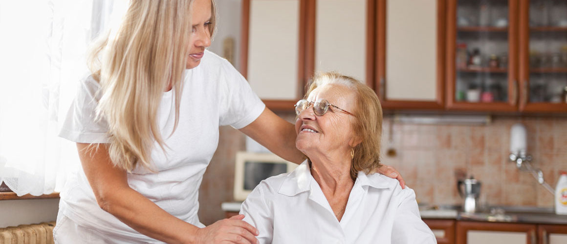 Elderly lady and daughter