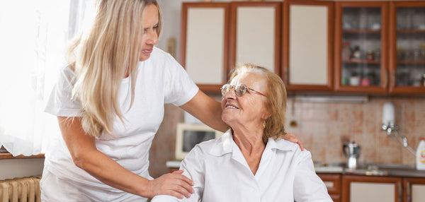 Elderly lady and daughter