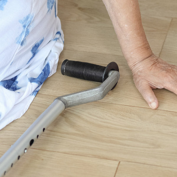 Elderly lady fallen on floor