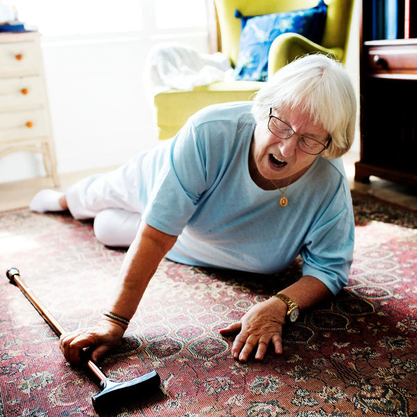 Elderly woman fell on the floor