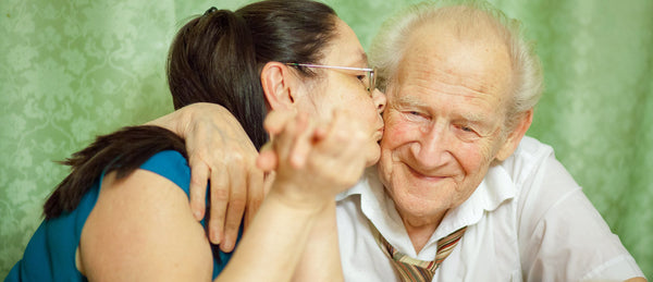 Daughter with elderly dad