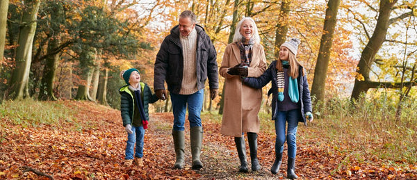 Family generations walking together