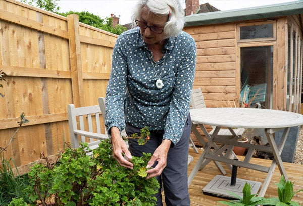 Panic button worn by elderly person