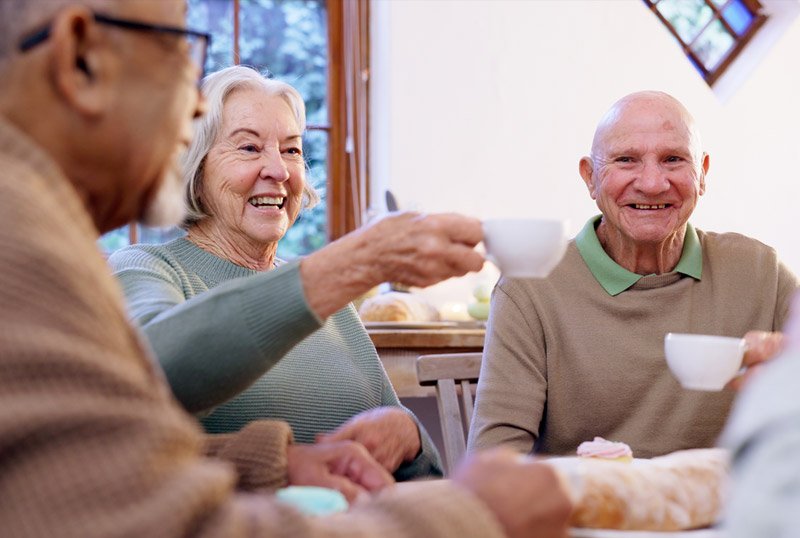 Elderly people socialising