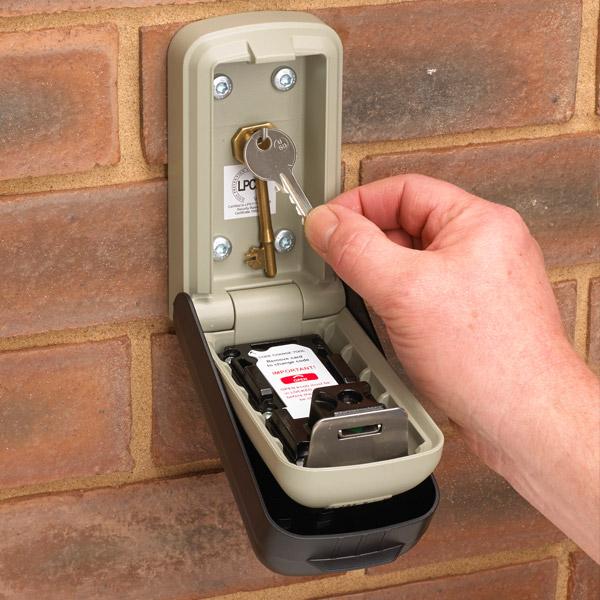Key safe mounted on wall
