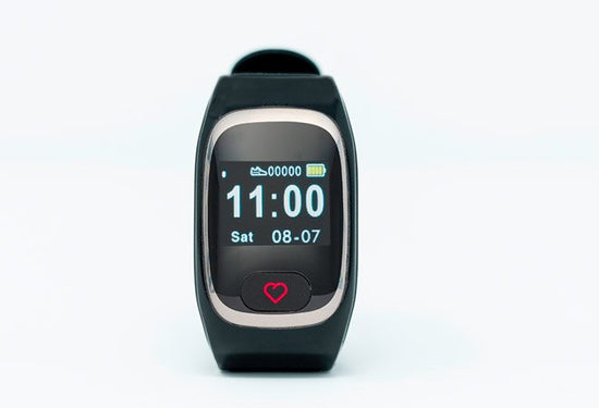 Close up of personal alarm watch display