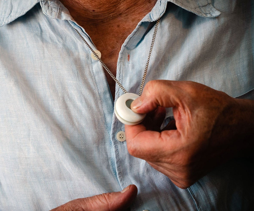 Close up of digital personal alarm