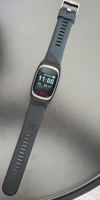 The watch has a soft comfortable silicone strap and can be worn all day.