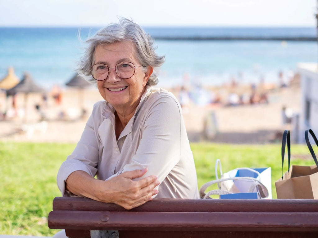 Elderly woman happy after retirement