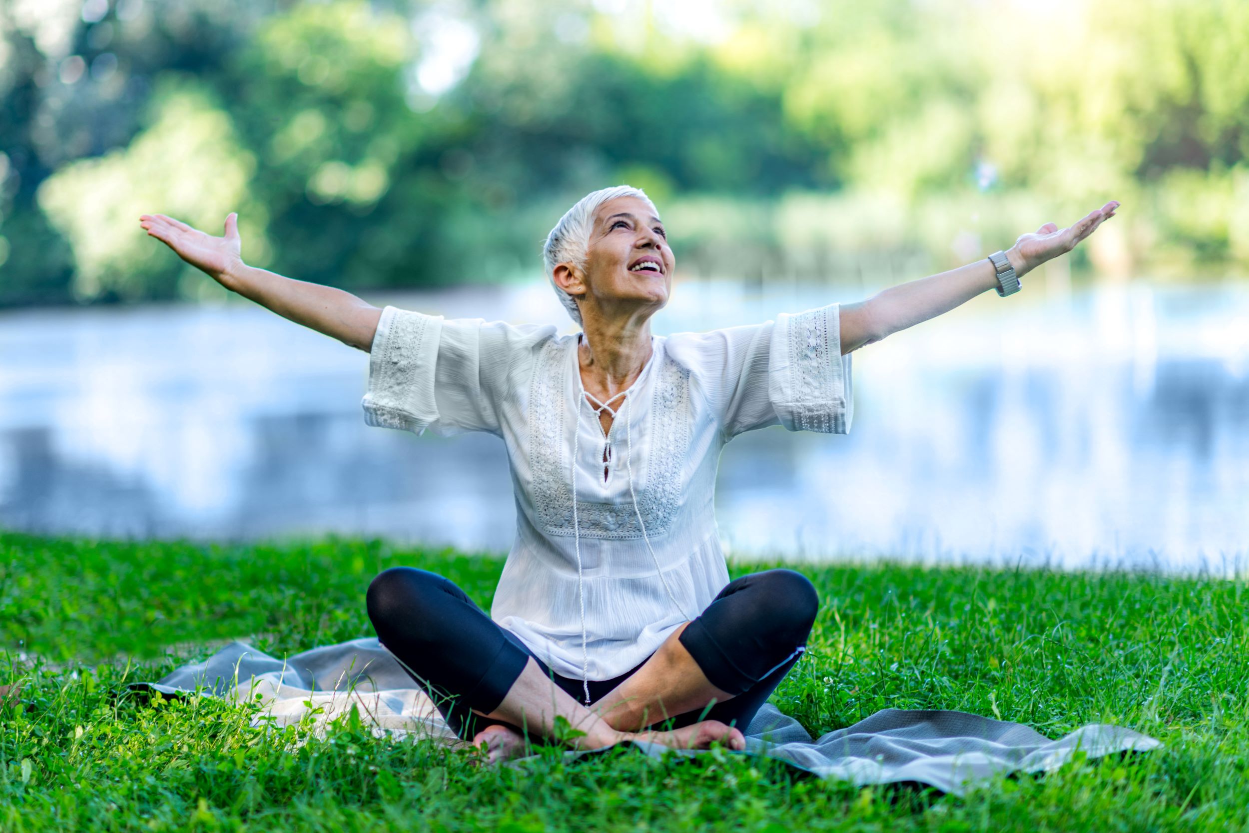 Woman practising mindfullness