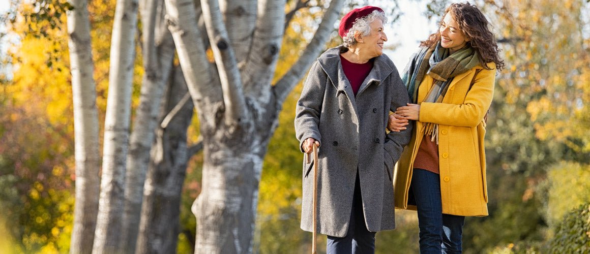 Elderly person in autumn