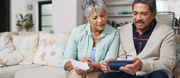 Elderly couple reviewing will