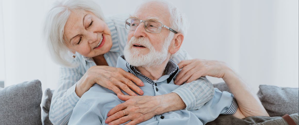 Elderly couple at home
