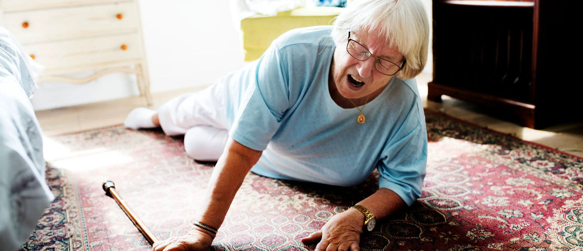 Elderly woman fell on the floor