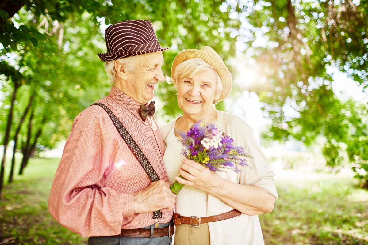 Senior couple in a new relationship