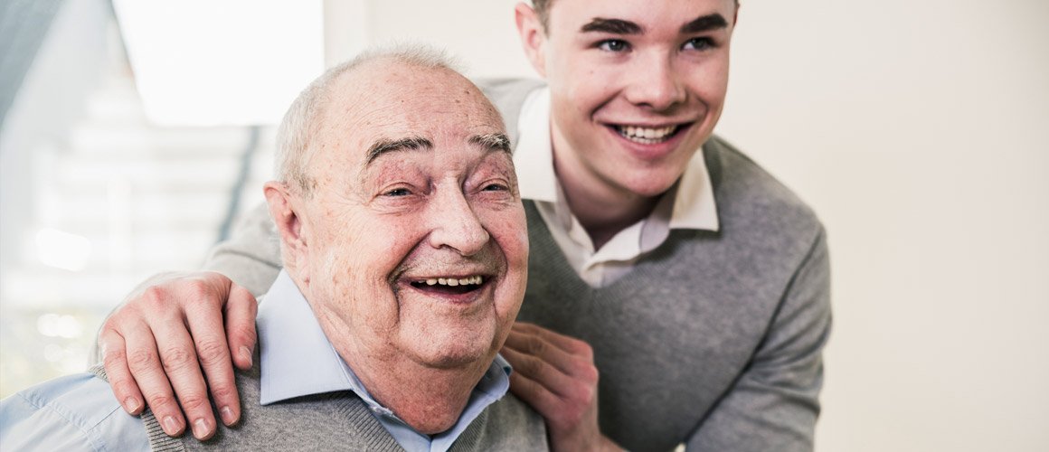 Senior man with grandson