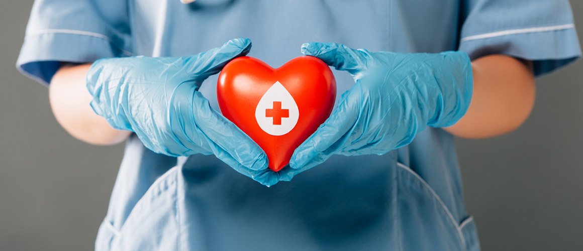 Doctor holding heart