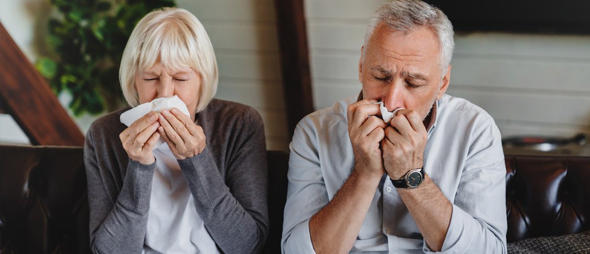 Elderly people feeling unwell