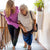 Elderly mother and daughter at home