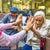 Elderly woman feeling happy with her social group