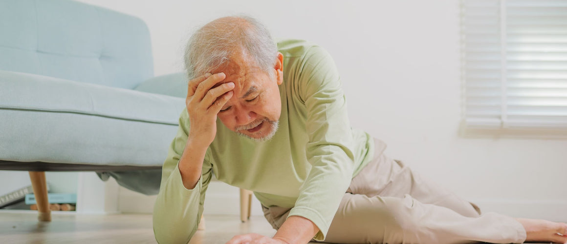 Elderly man having a fall