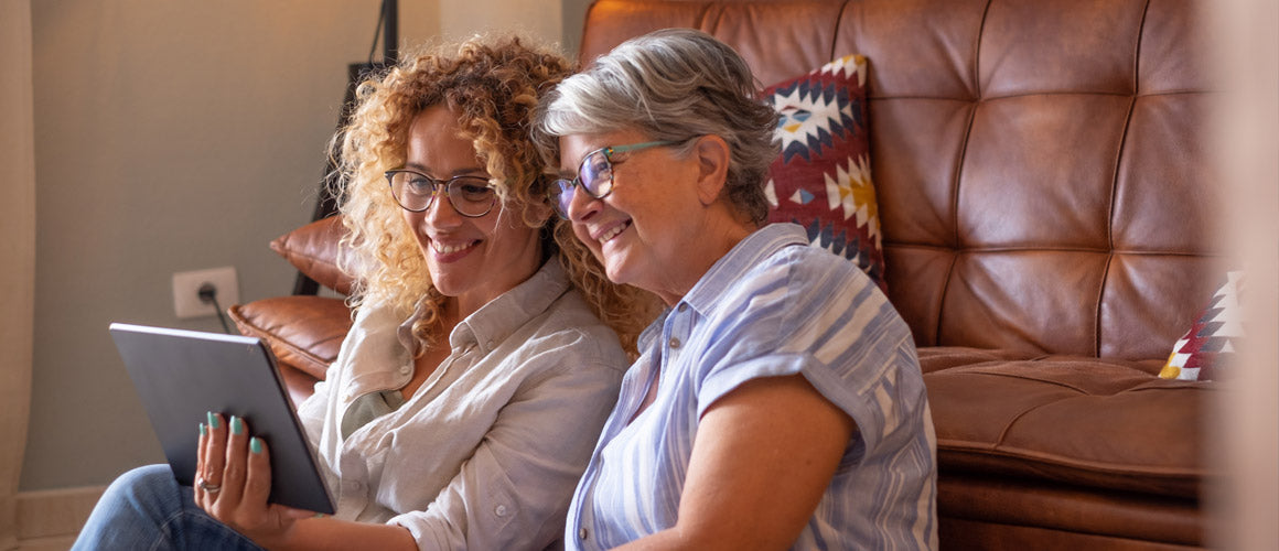 Daughter and elderly mother