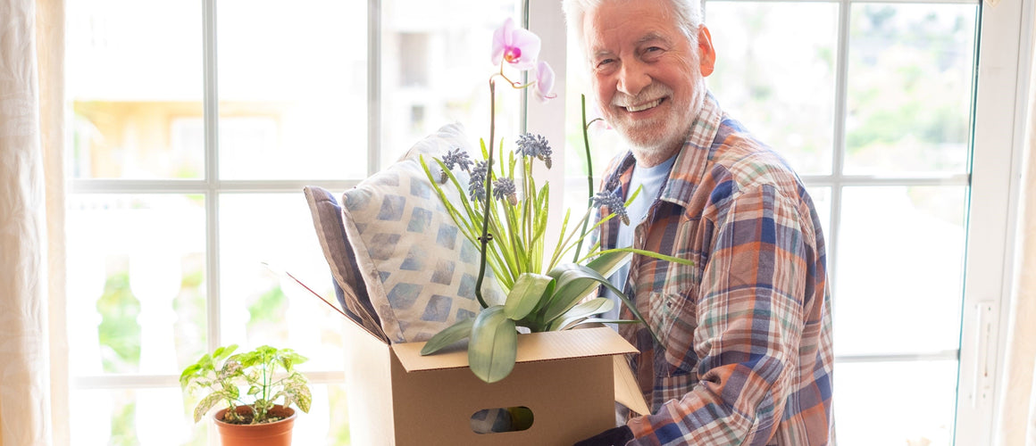 Elderly man feeling independent at home