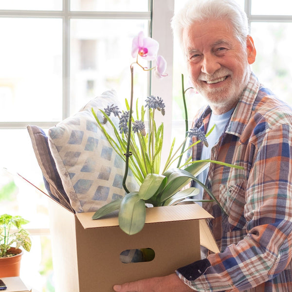 Elderly man feeling independent at home