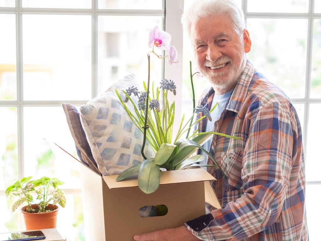 Elderly man feeling independent at home
