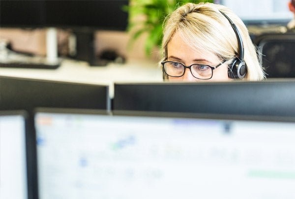 Telecare staff with headset