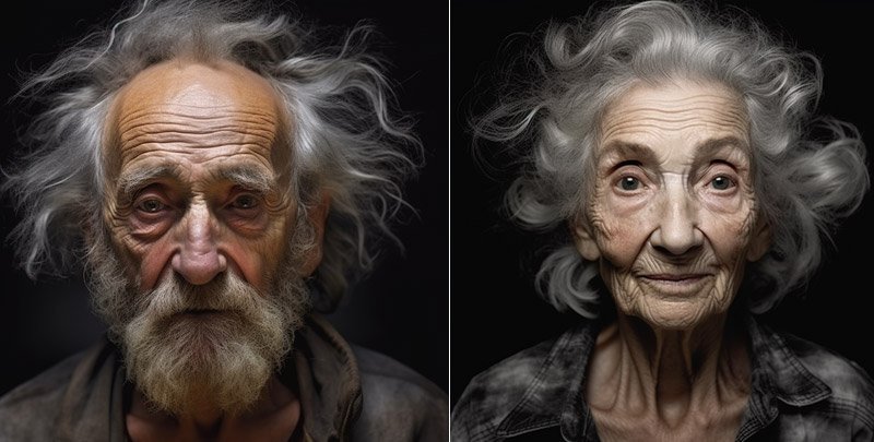 AI generated picture of elderly people in the future