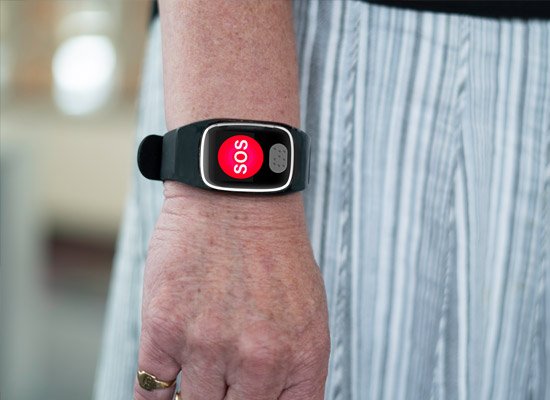 Dementia alarm with SOS button