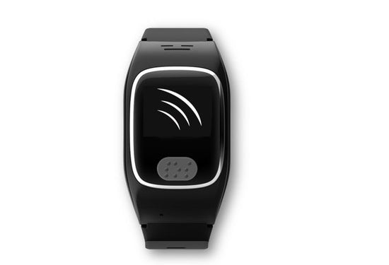 Black Dementia Tracker with a white screen on a white background