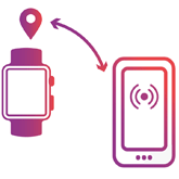 Icon showing dementia GPS tracking
