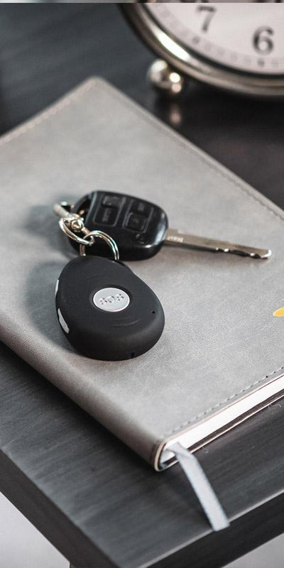The GPS pendant is about the size of an electronic car key and can be used as a pendant, key fob or placed in a pocket.