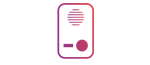 Red icon with a white outline on a light gray background
