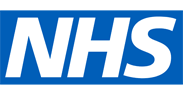 NHS logo on a blue background