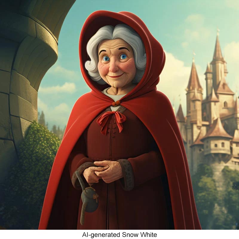 AI generated Snow White in old age