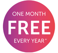 One month free every year