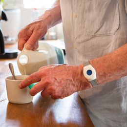 Older person in kitchen