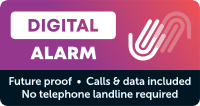 Digital alarm logo.